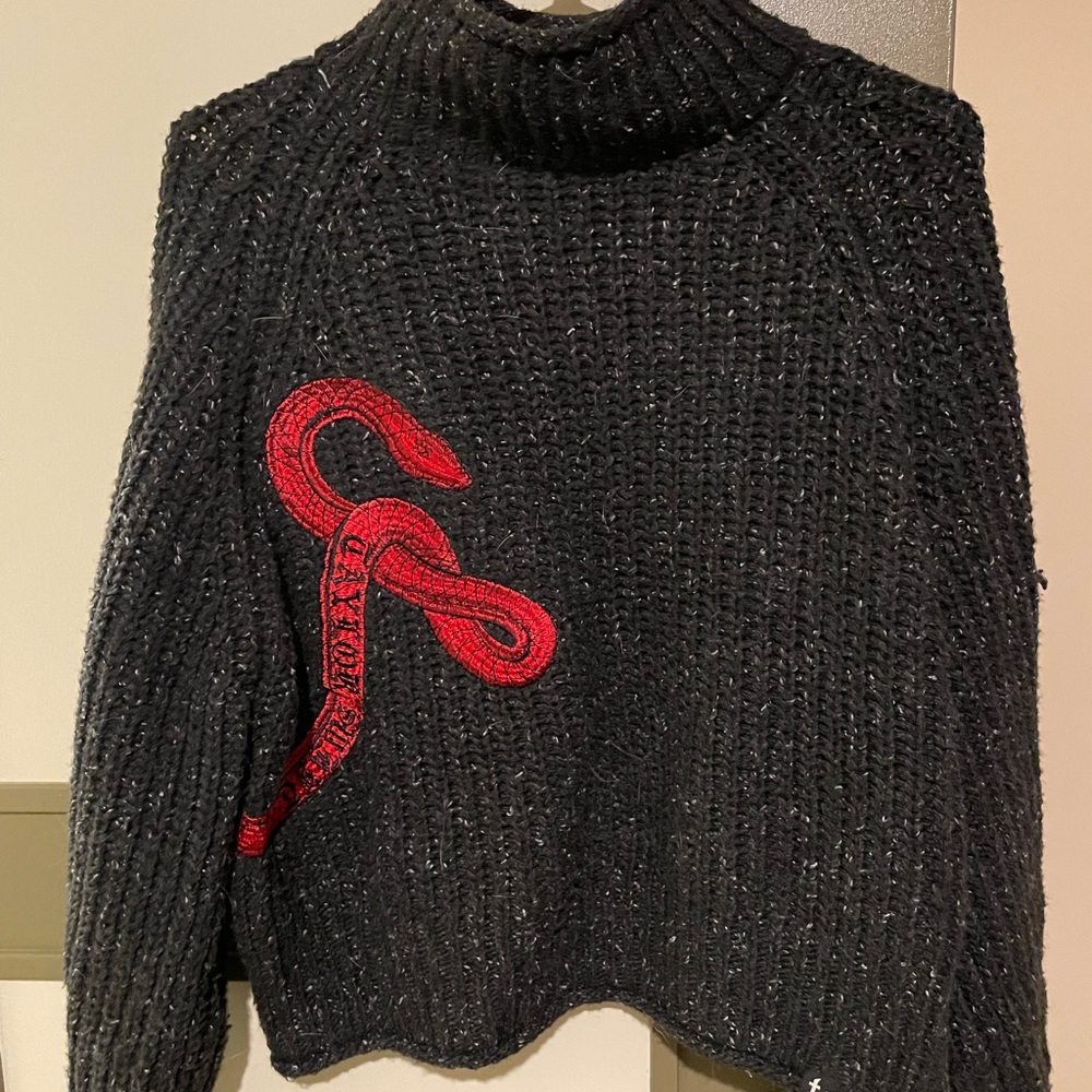 Taylor Swift Black Mock-neck Reputation Snake Sweater